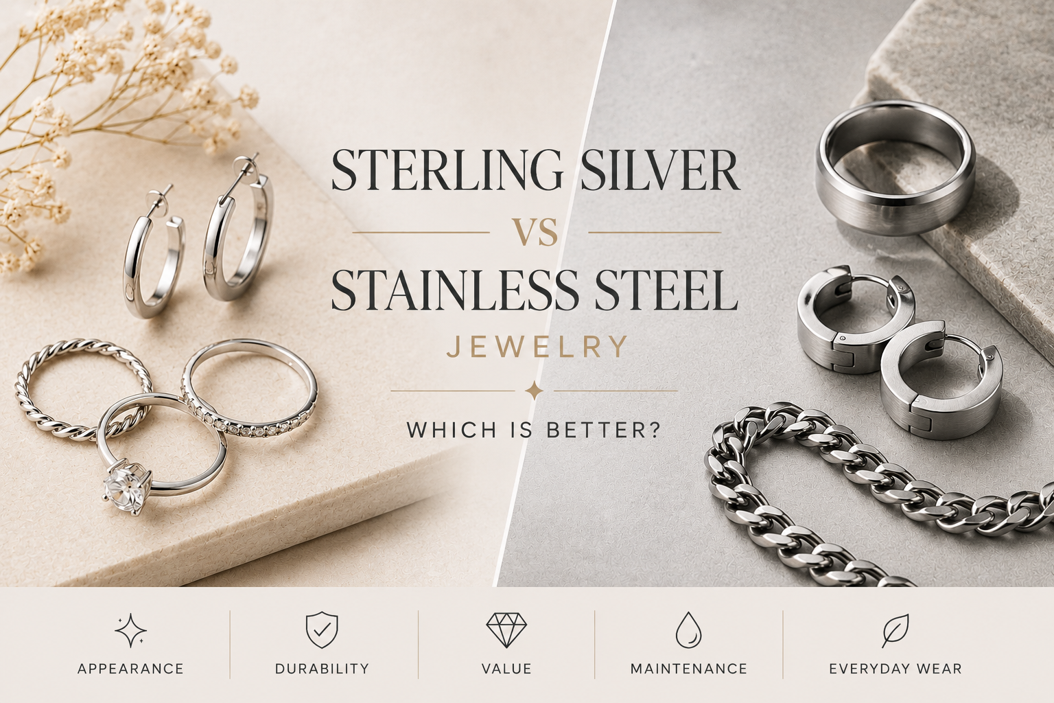 Sterling Silver vs Stainless Steel Jewelry: Which Is Better?