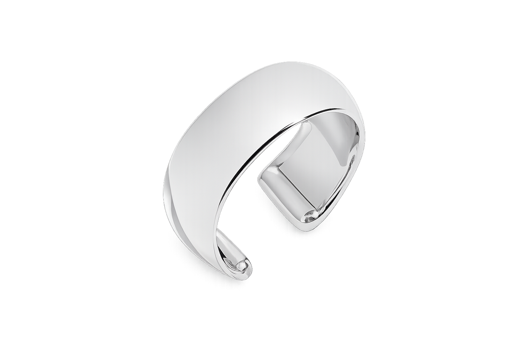 Silver JURÉA Solis Ear Cuff photographed on a clean white background.