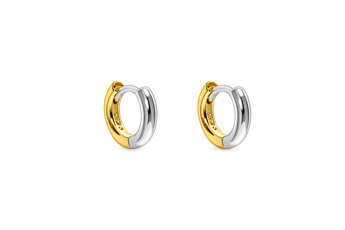 JURÉA Harmonie Hoops | Two-Tone 925 Sterling Silver Hoop Earrings